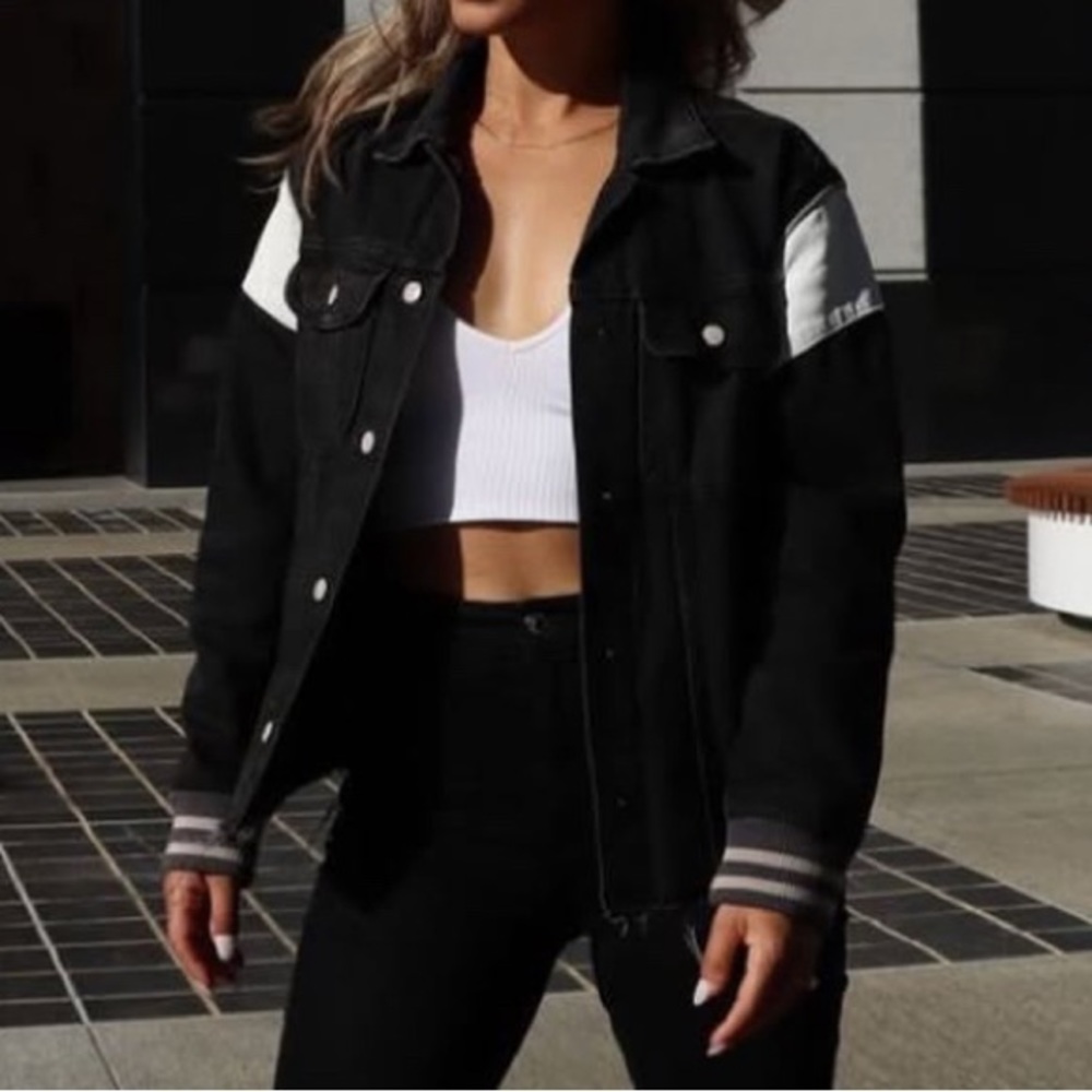 AllSaints black and white denim jacket